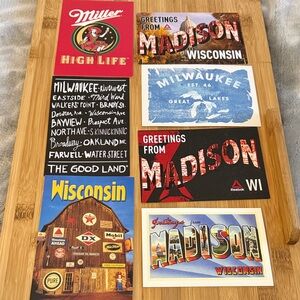 Wisconsin Themed Postcards Set